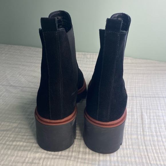 Antonio De Faria Black Suede Leather Chunky Chelsea Pull On Boot Grunge Punk 6.5 - Picture 5 of 16